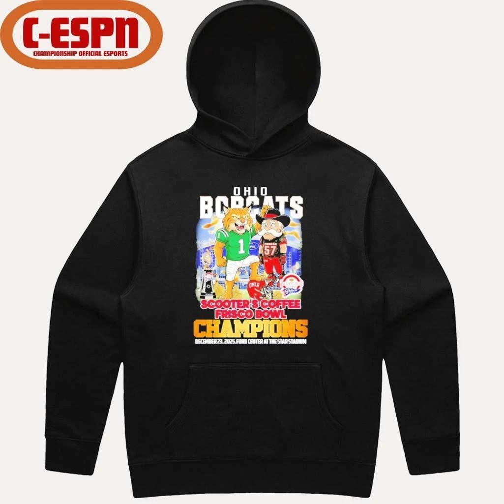 Ohio Bobcats mascot beat UNLV Rebels 2025 Scooter’s Coffee Frisco Bowl Champions shirt