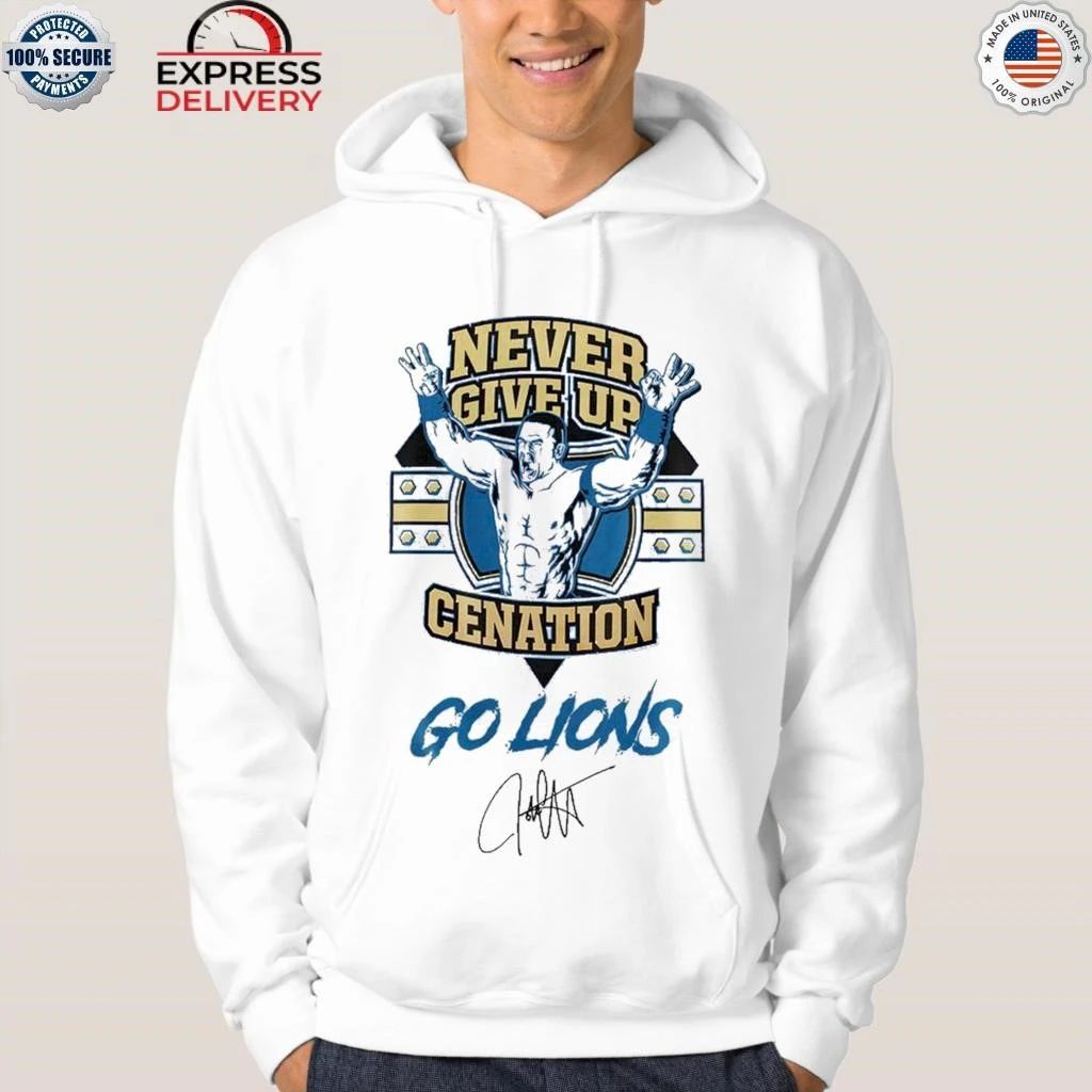 Detroit Lions x John Cena Never Give Up 2025 Shirt