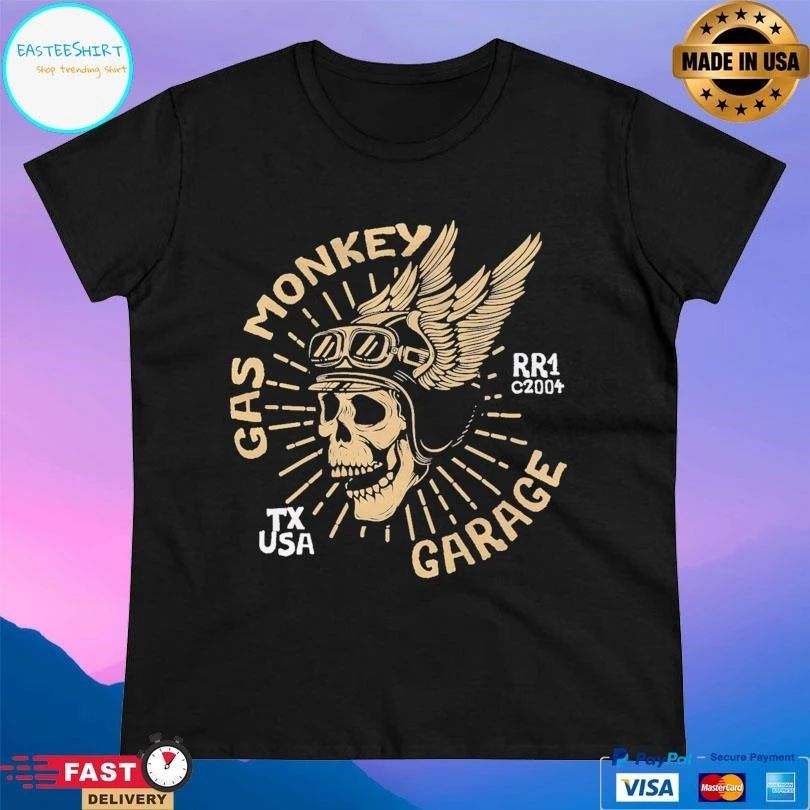 Gas Monkey Garage Texas USA Rr1 C2004 Skull Logo T-shirts