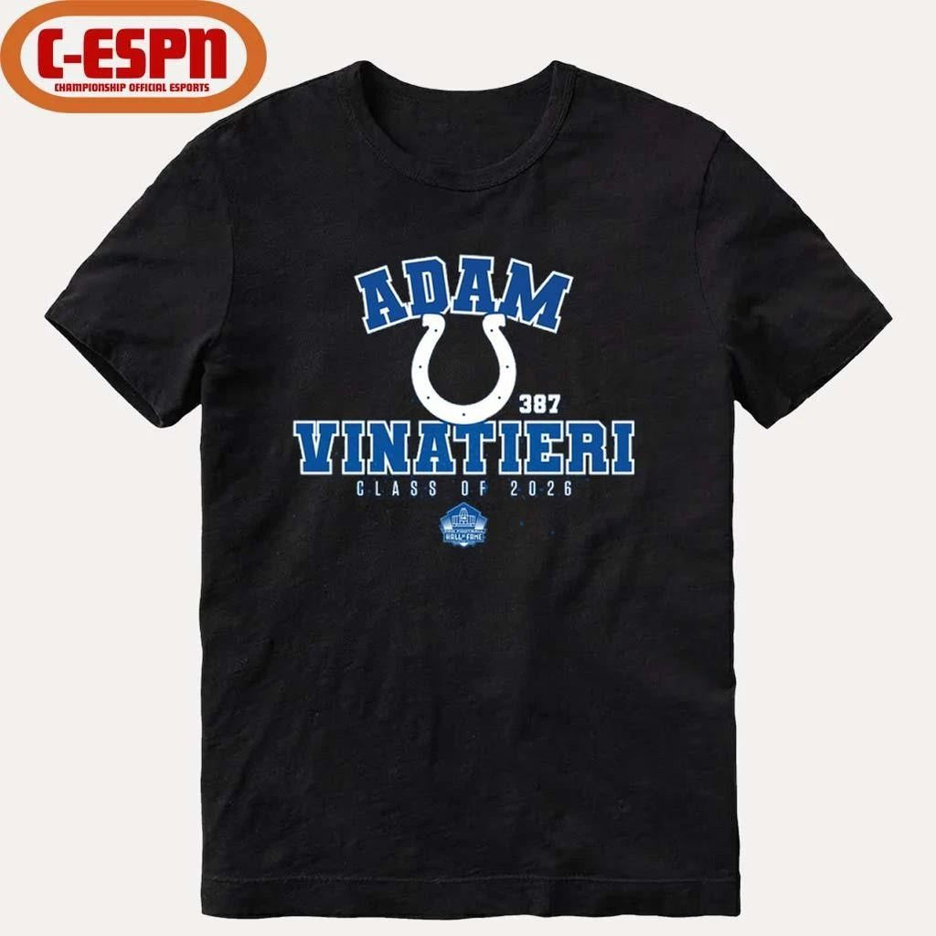 Adam Vinatieri Colts Class of 2026 Hall Of Fame Enshrinee T-Shirt