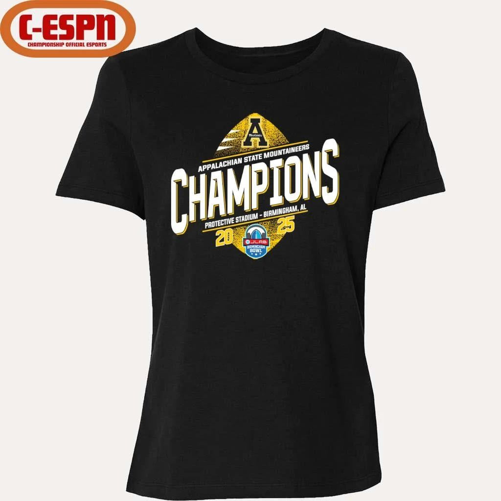 Appalachian State Mountaineers 2025 Birmingham Bowl Champions T-Shirt