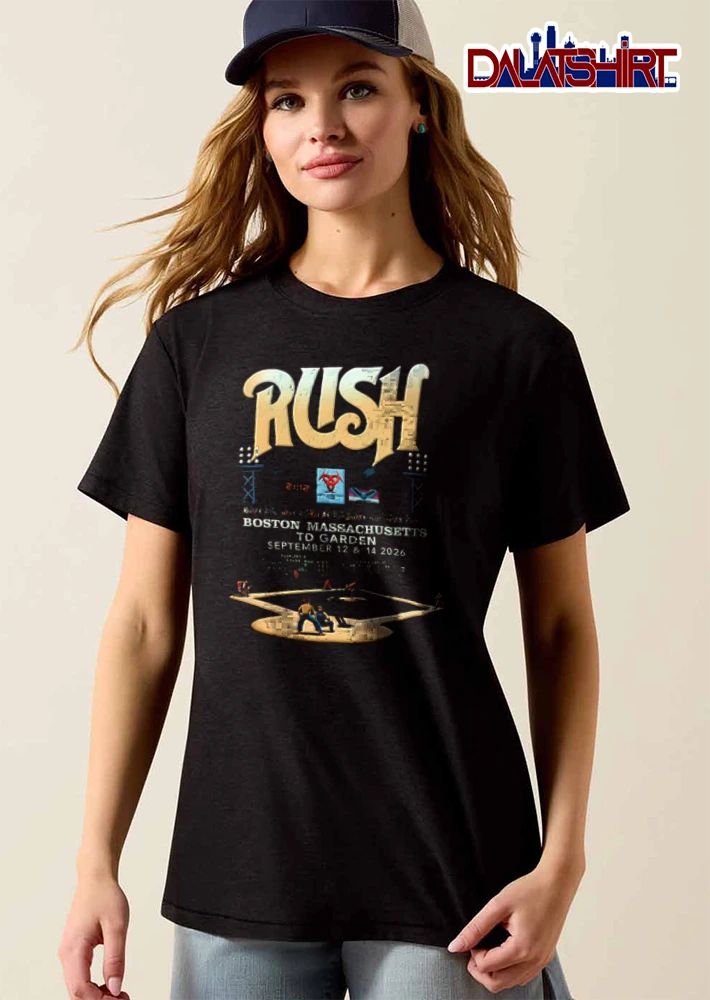 Rush Boston Massachusetts Td Garden September 12 And 14 2026 Fifty Something Tour Distressed Baseball Stadium shirt