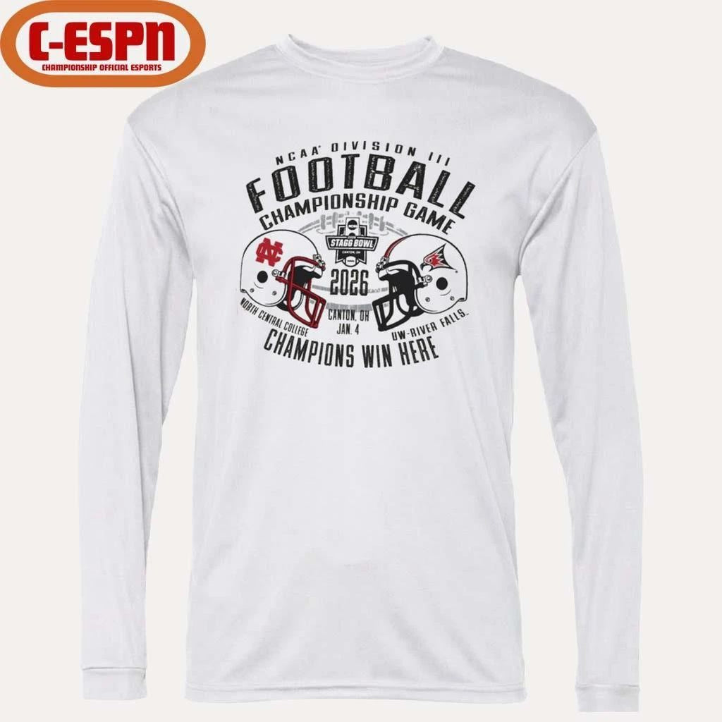 North Central Cardinals Vs UW-River Falls 2025 NCAA DIII Football Championship Game Matchup Shirt