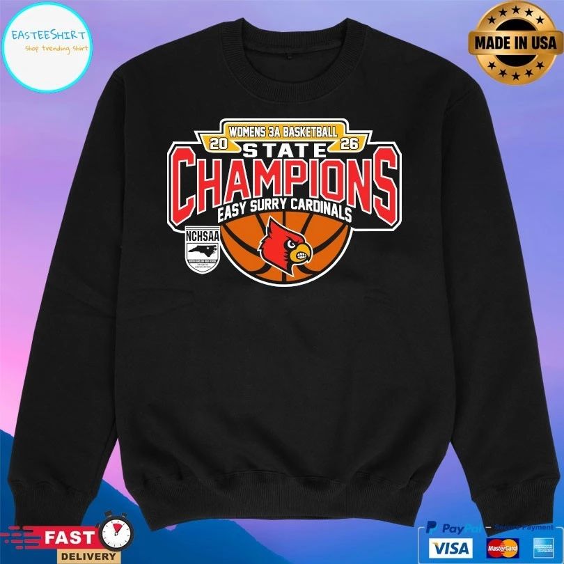 NCHSAA Women’s 3a Basketball State Champions Easy Surry Cardinals T-shirts