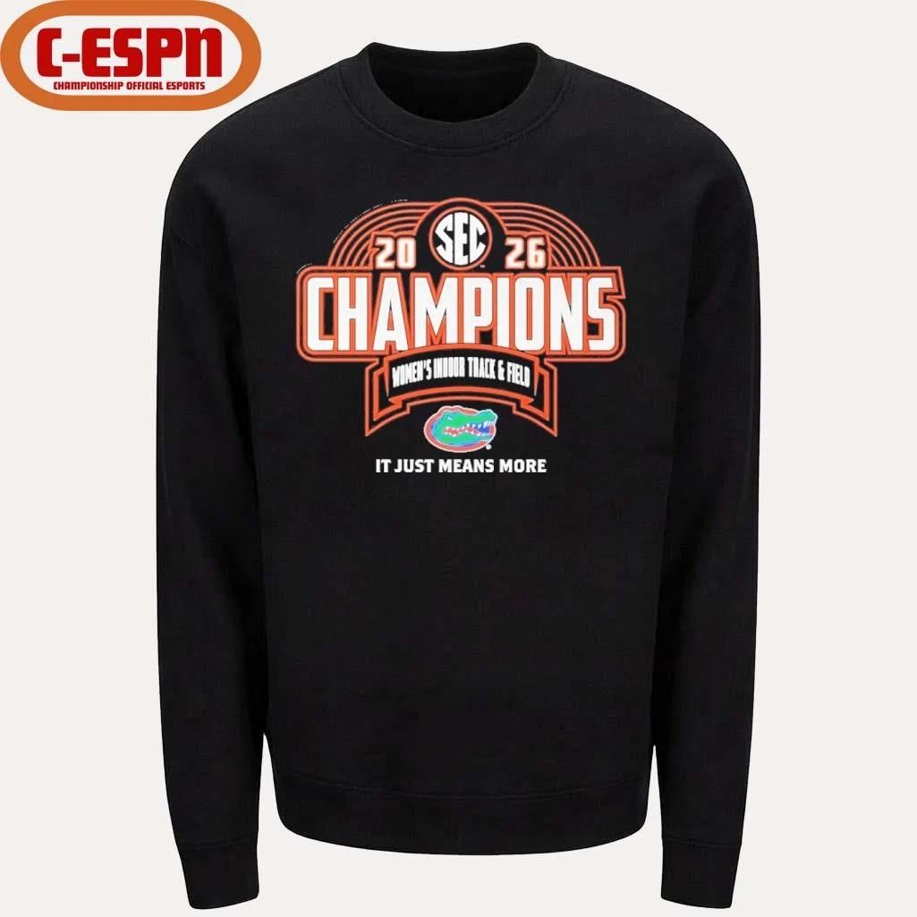 Florida Gators 2026 SEC Women’s Indoor Track & Field Champions Locker Room T-Shirt