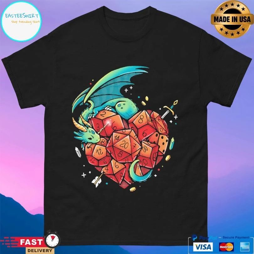 Heart Of A Gamer Dragon T-shirts
