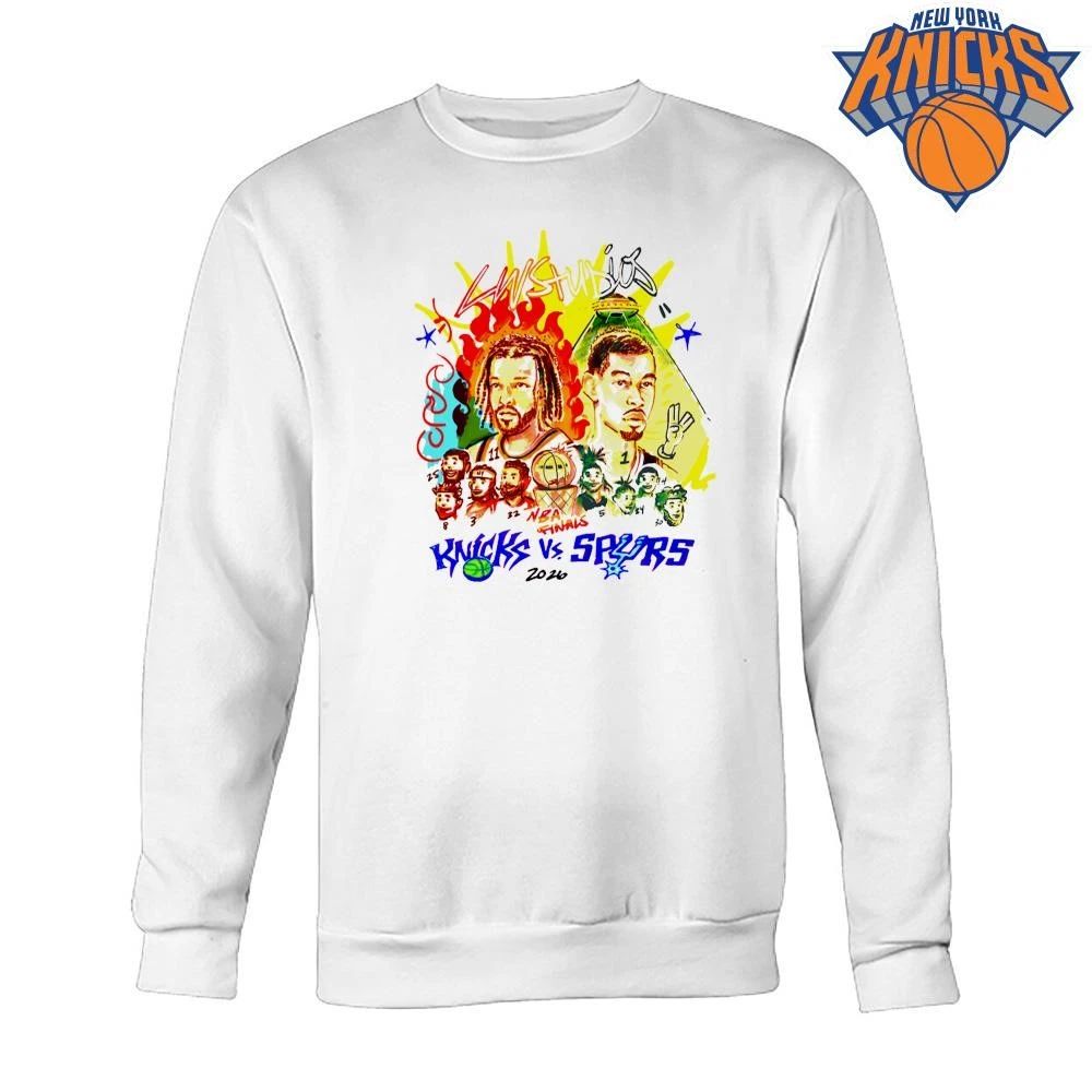New York Knicks vs San Antonio Spurs Jalen Brunson Victor Wembanyama Matchup Cartoon Graphic NBA Finals 2026 Shirt