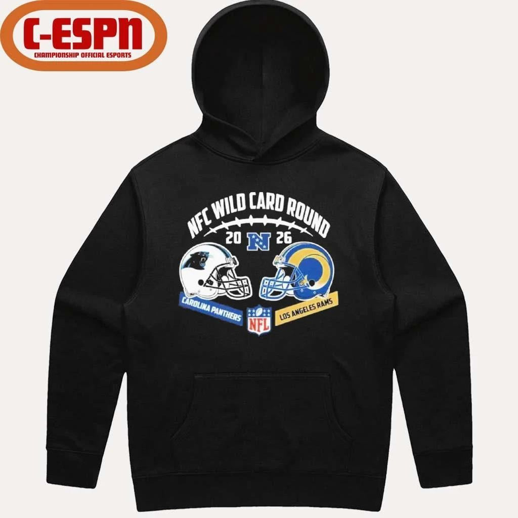 Panthers Vs Rams NFC Wild Card Round Helmet Matchup T-Shirt
