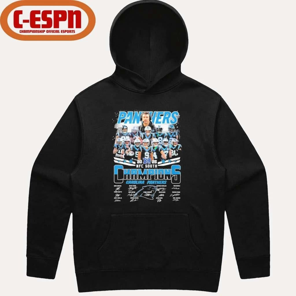 Carolina Panthers Team NFC South Champions 2025 T-Shirt