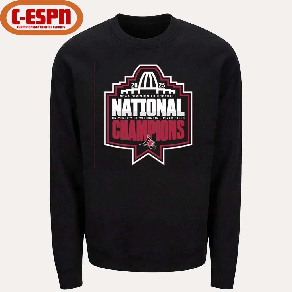 UW-River Falls Falcons NCAA DIII Football National Champions Official Logo T-Shirt