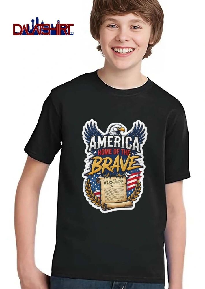 America Home Of The Brave We People Eagle Holding Scroll American Flag Laurel Wreath shirt