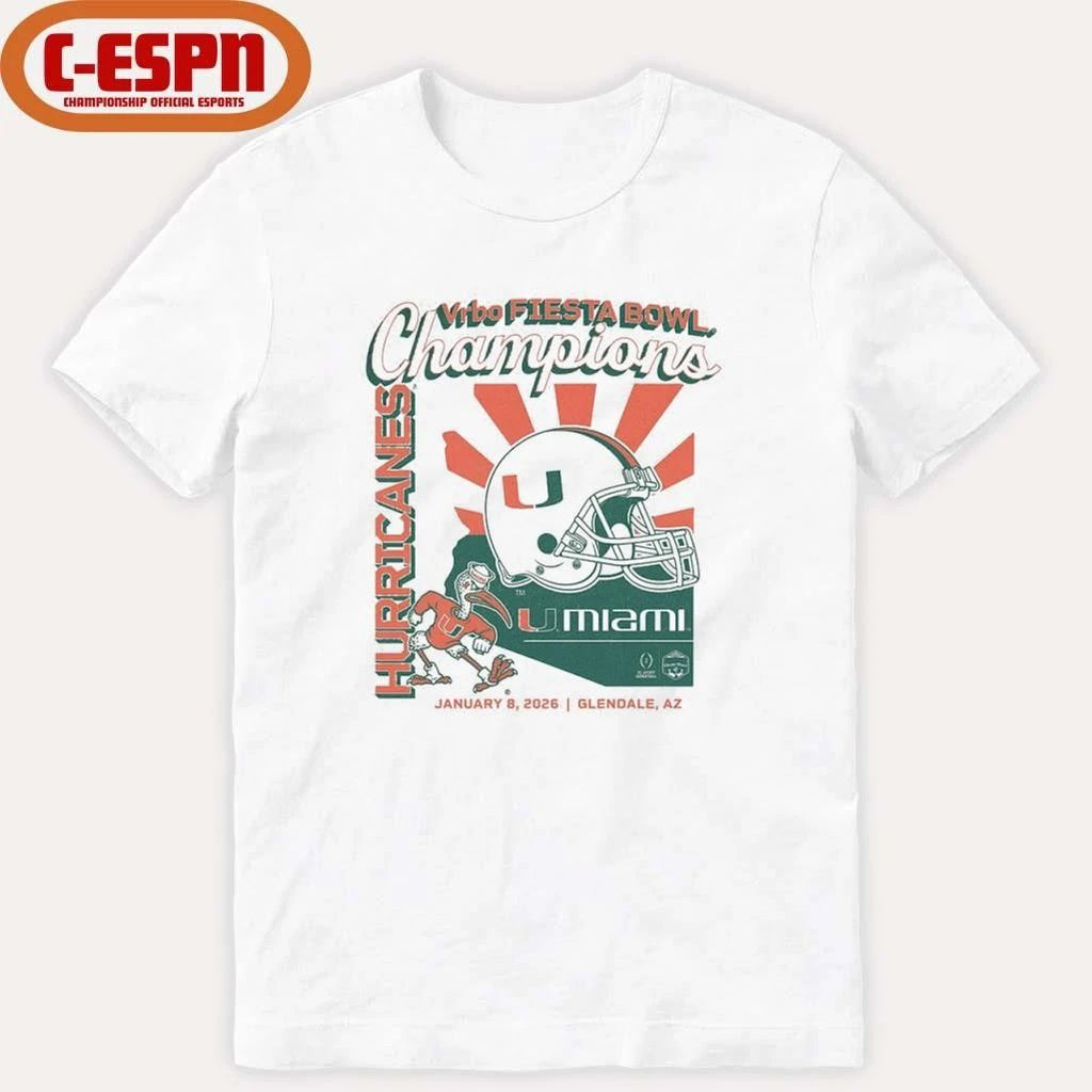 Miami Football CFP Fiesta Bowl Champions T-Shirt