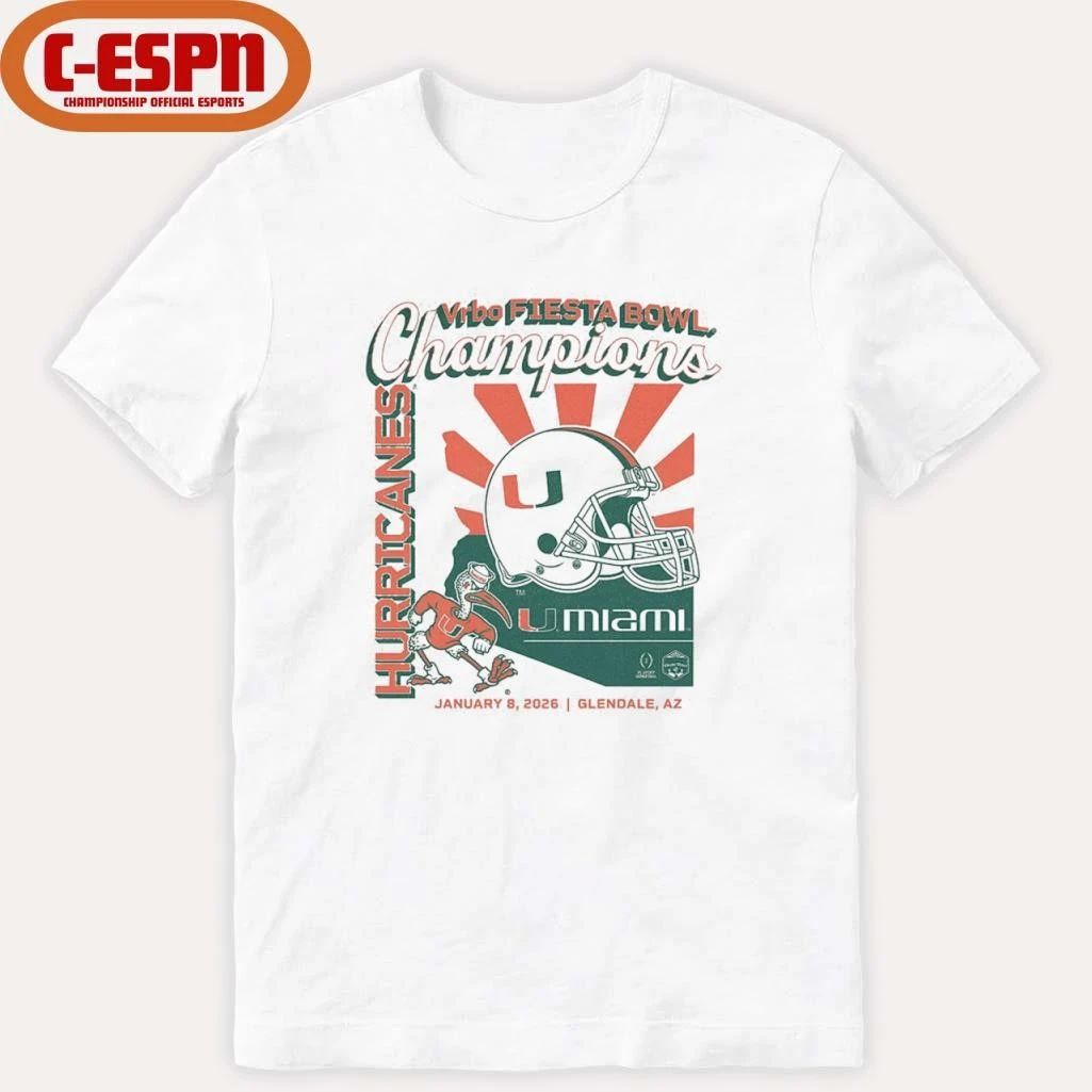 Miami Football CFP Fiesta Bowl Champions T-Shirt