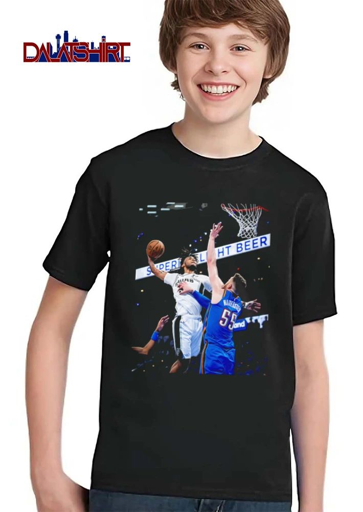 San Antonio Spurs NBA Hartenstein Basketball Player Layup Action Photo shirt