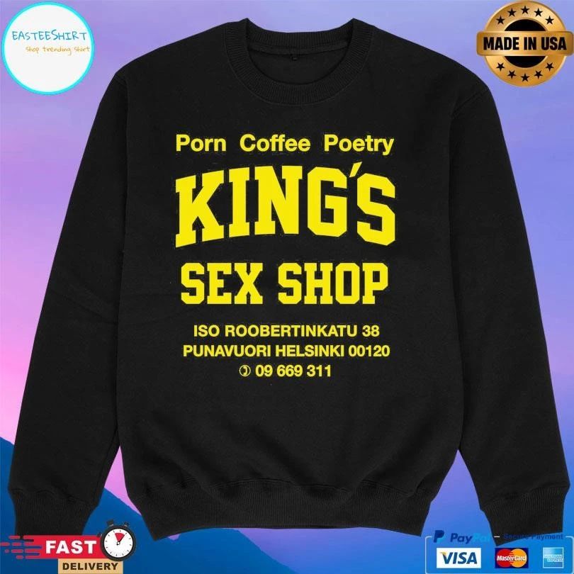 Porn Coffee Poetry King’s Sex Shop Iso Roobertinkatu 38 Punavuori Helsinki 00120 T-shirts