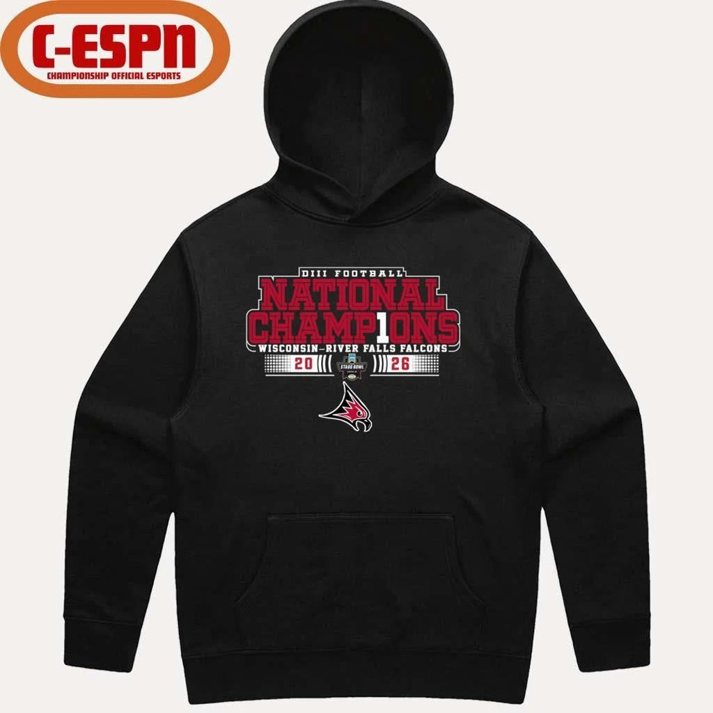 UW-River Falls Falcons NCAA DIII Football National Champions T-Shirt
