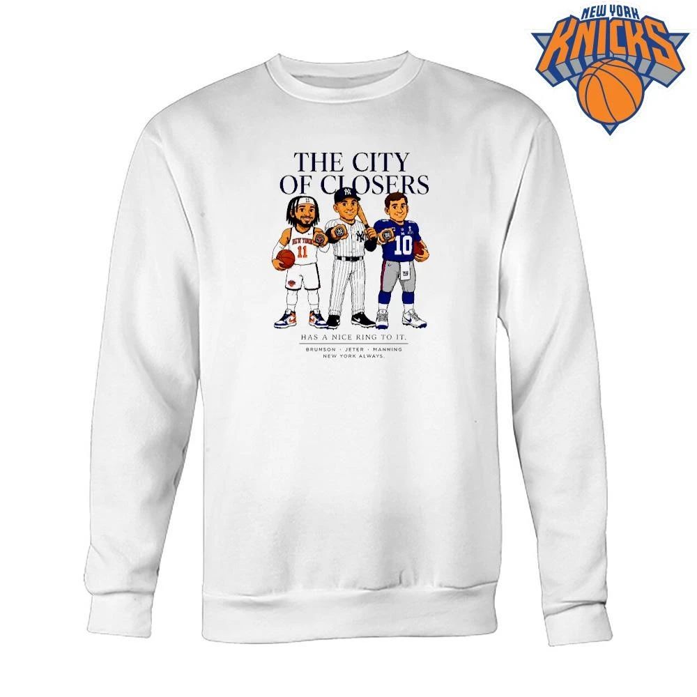 New York Knicks Champions NBA 2026 City of Closers Brunson Jeter Manning Shirt