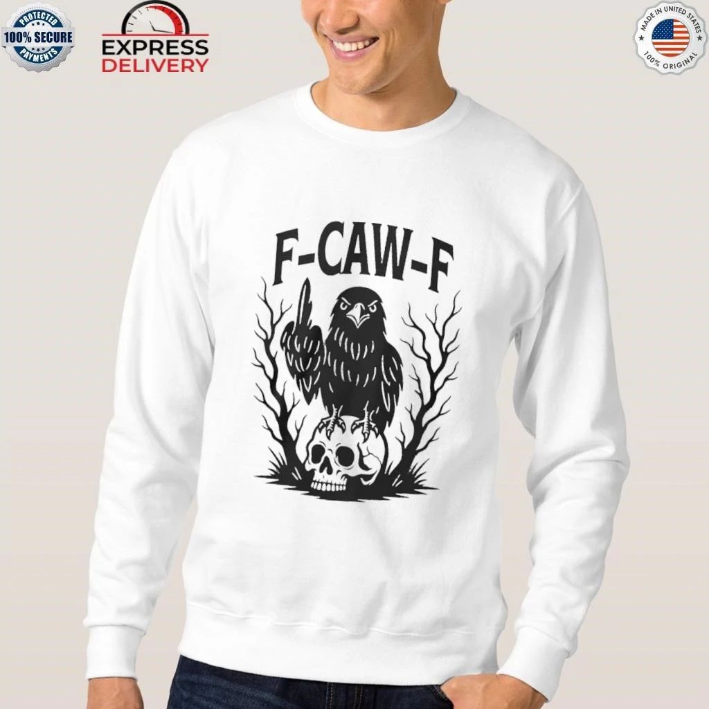 F Caw F Gothic Raven Middle Finger Shirt