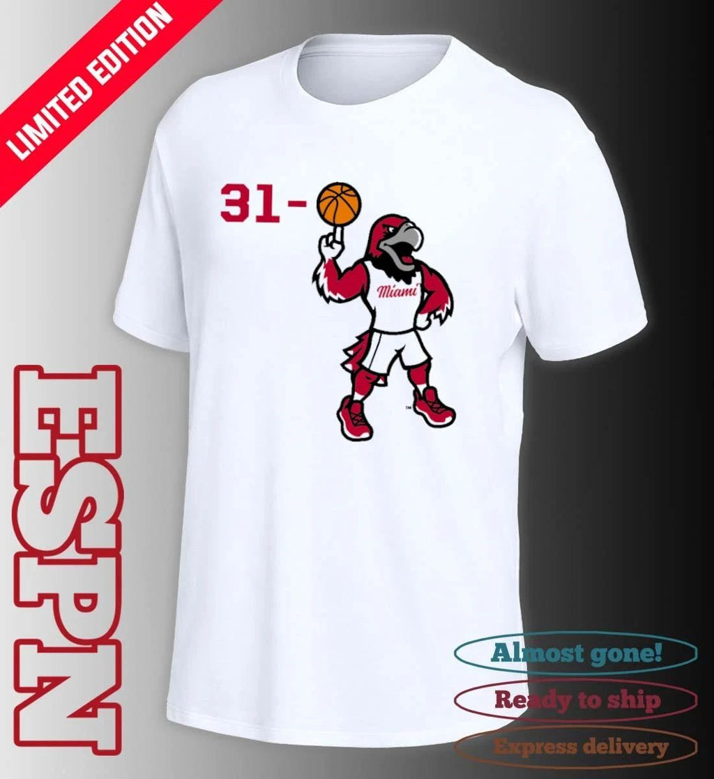 31-0 Miami RedHawks Basketball Mascot Shirt