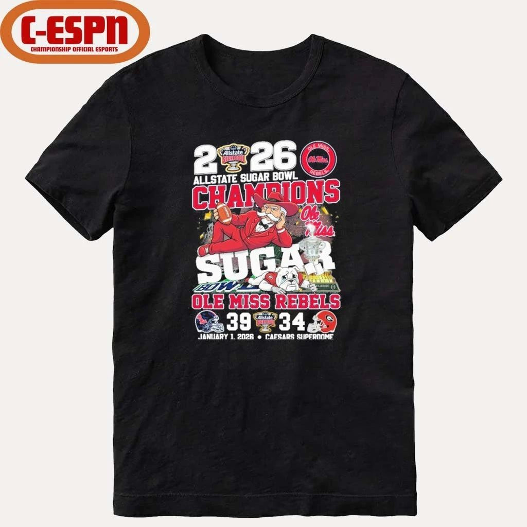 Ole Miss Beat Georgia 2026 Allstate Sugar Bowl Champions Score Shirt