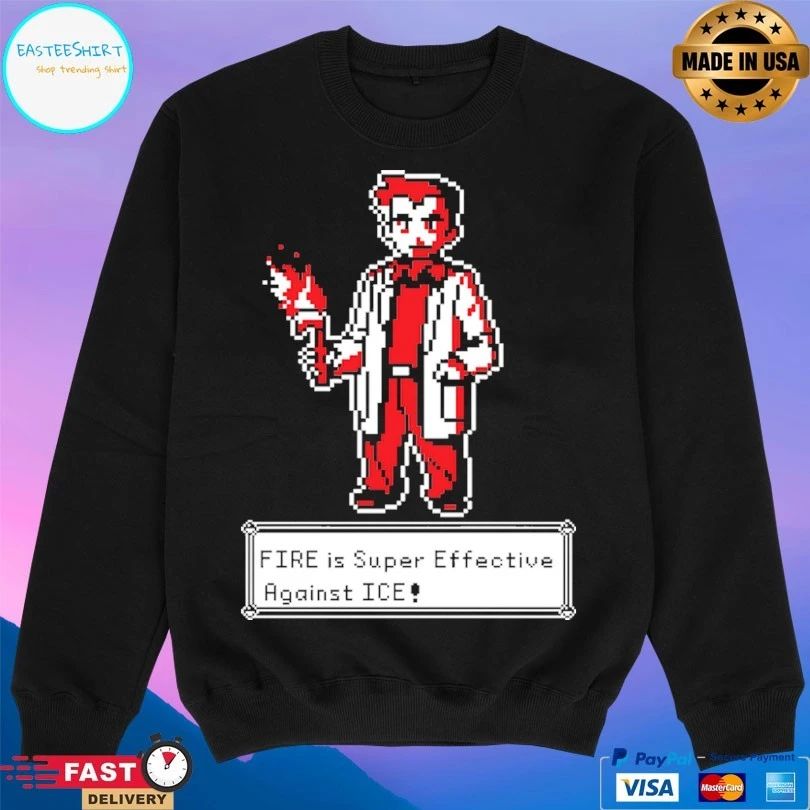 Fire Is Super Effective Against Ice Pixel Art T-shirt
