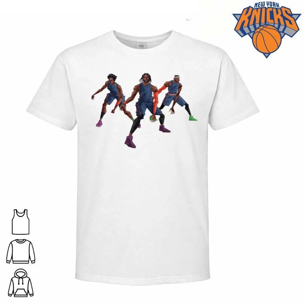 New York Knicks Triple Threat Defensive Stance Minimalist Geometric Graphic Art NBA Finals 2026 Shirt