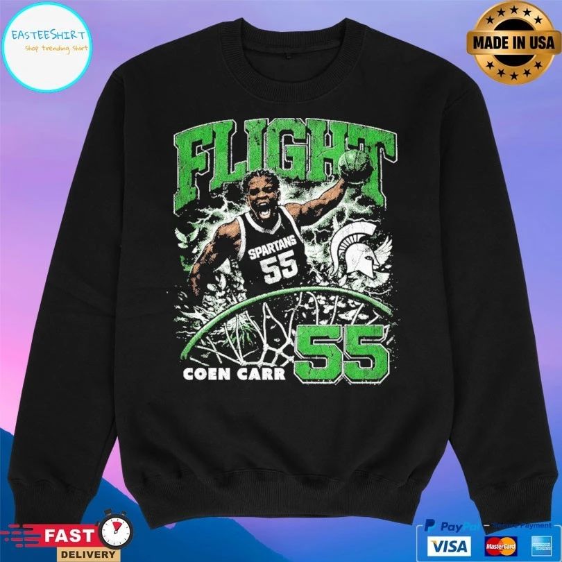 Michigan State Spartans Men’s Basketball Flight Coen Carr 55 T-shirts