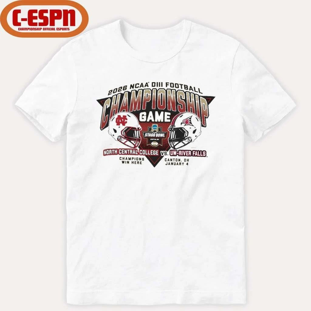 North Central college Vs UW-River Falls Division III Football Championship Game Helmet Shirt