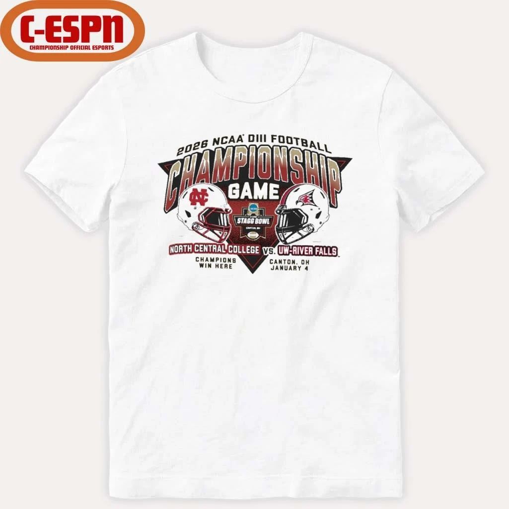North Central college Vs UW-River Falls Division III Football Championship Game Helmet Shirt