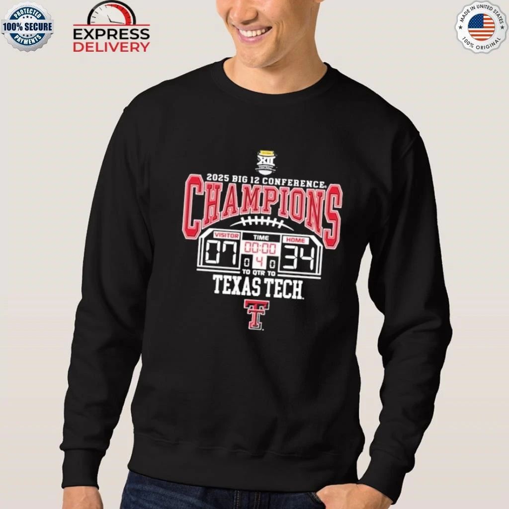 Tech Red Raiders 2025 Big 12 Champions Score Shirt