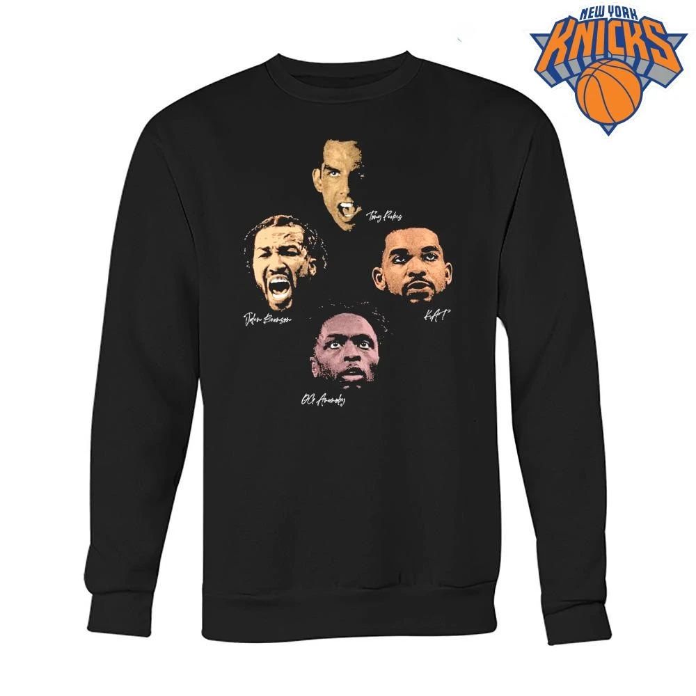 New York Knicks Jalen Brunson KAT OG Anunoby Tony Perkis Sinature Faces NBA Finals 2026 Shirt