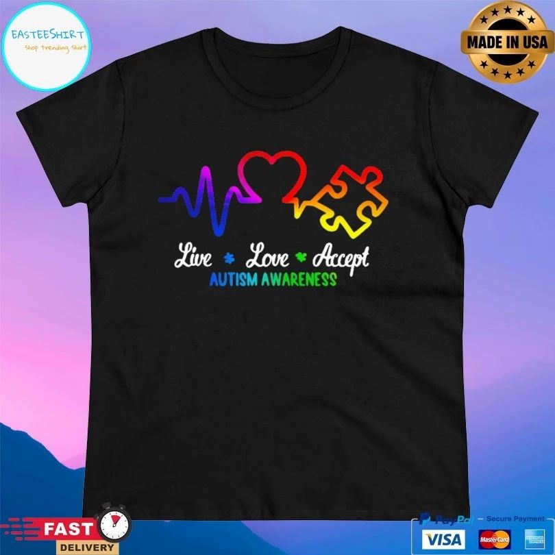 Live Love Accept Autism Awareness T-shirt
