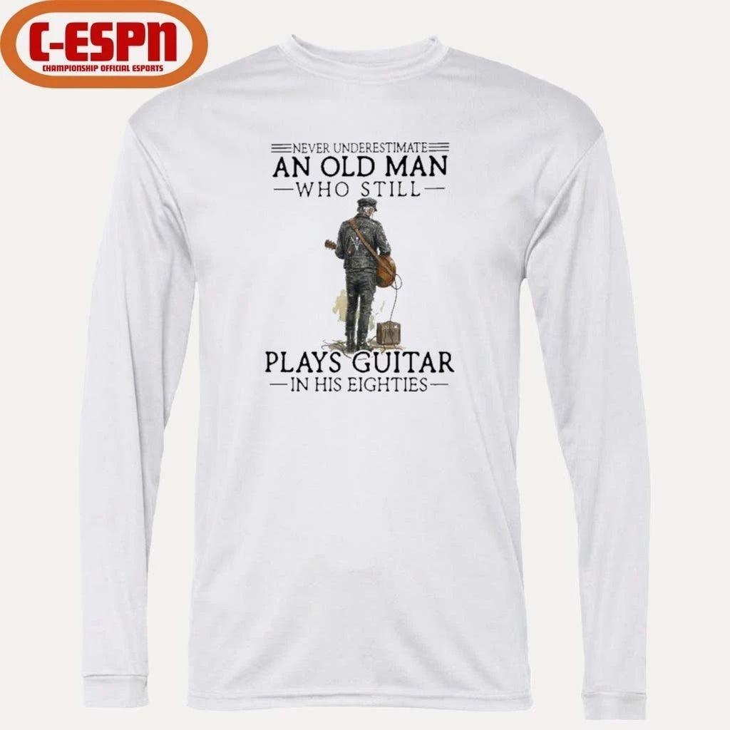 Grandpa Never Underestimate An Old MAn Who Still Plays guitar In His 80s Shirt