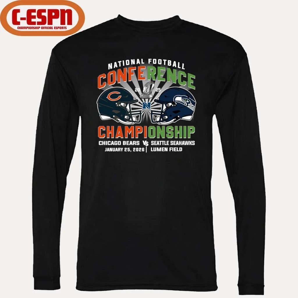 Bears Vs Seahawks NFC Conference Championship Duel Helmet T-Shirt