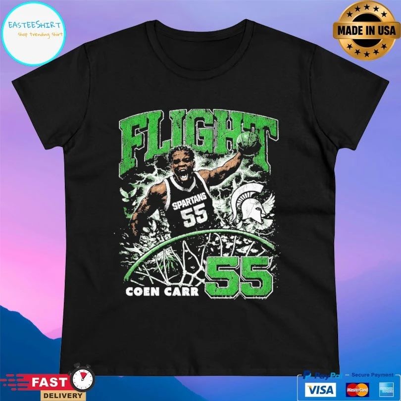 Michigan State Spartans Men’s Basketball Flight Coen Carr 55 T-shirts