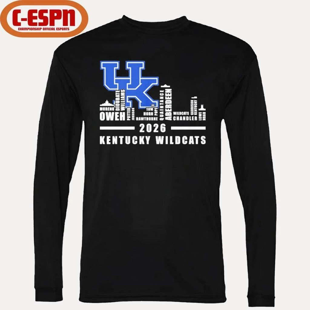 Kentucky Basketball Skyline Player Names 2026 Shirt