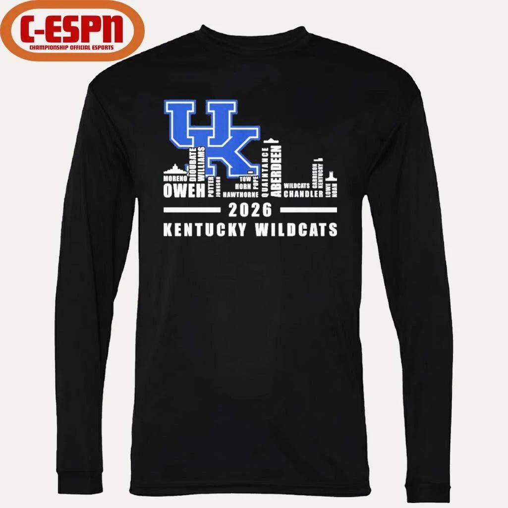 Kentucky Basketball Skyline Player Names 2026 Shirt