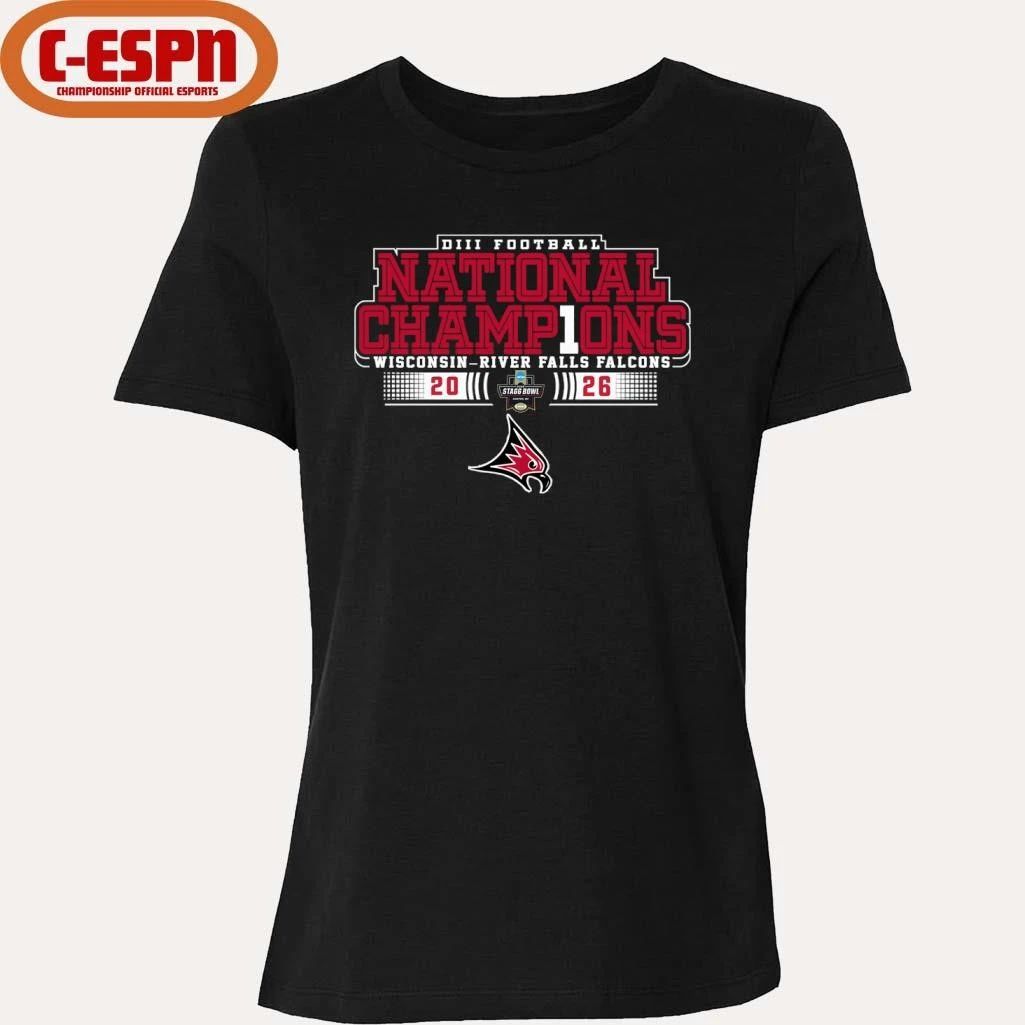 UW-River Falls Falcons NCAA DIII Football National Champions T-Shirt