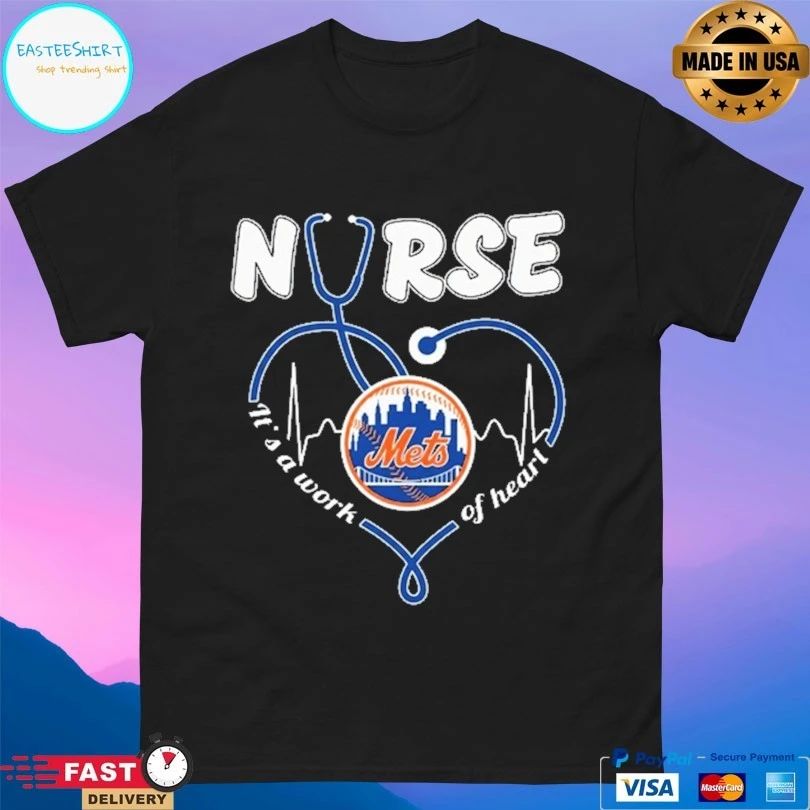 New York Mets Nurse It’s A Work Of Heart Stethoscope Shaped Heart T-shirt