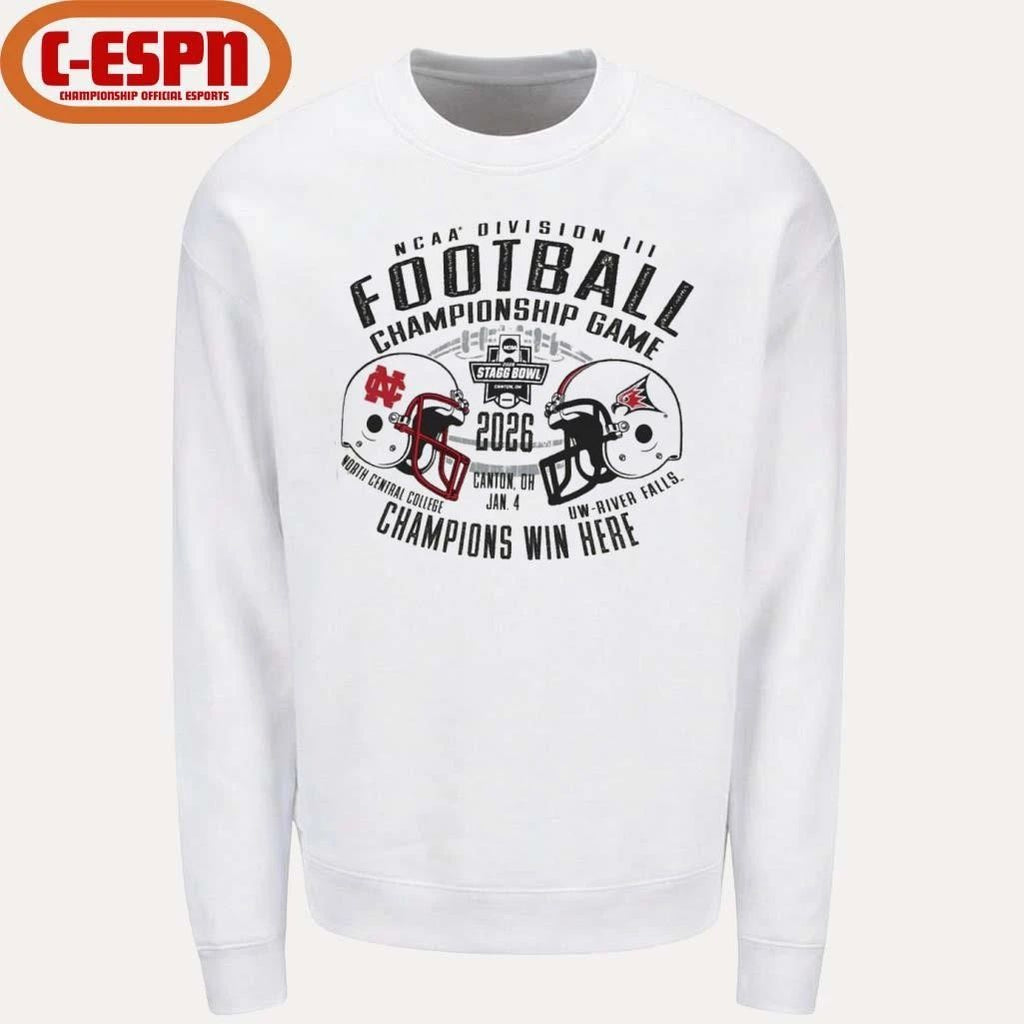 North Central Cardinals Vs UW-River Falls 2025 NCAA DIII Football Championship Game Matchup Shirt