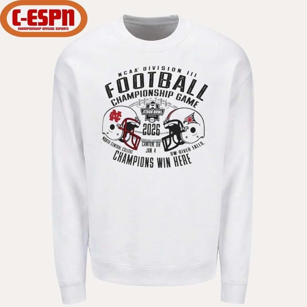 North Central Cardinals Vs UW-River Falls 2025 NCAA DIII Football Championship Game Matchup Shirt