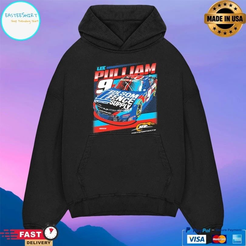 Lee Pulliam Jr Motorsports Official Team Apparel Black Folsom Fence Supply T-shirts