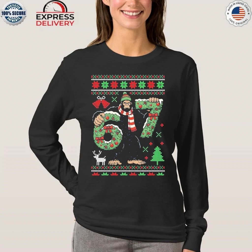 Bigfoot 67 Ugly Christmas Shirt