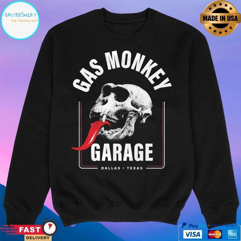 Gas Monkey Garage Dallas Texas Rebel Skull T-shirts