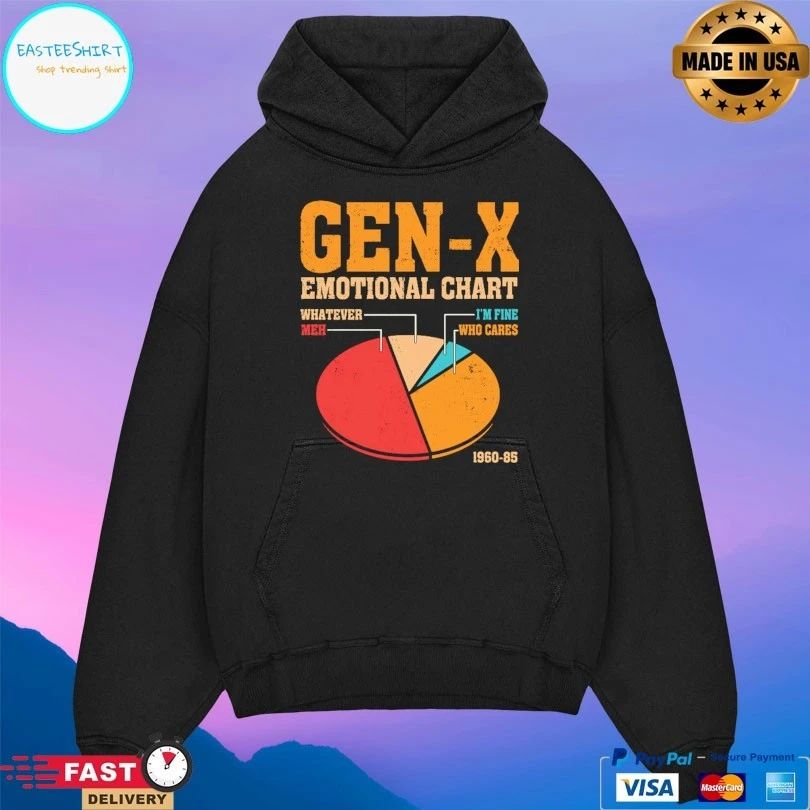 Gen-X Emotional Chart Whatever Meh I’m Fine Who Cares 1960-85 T-shirt