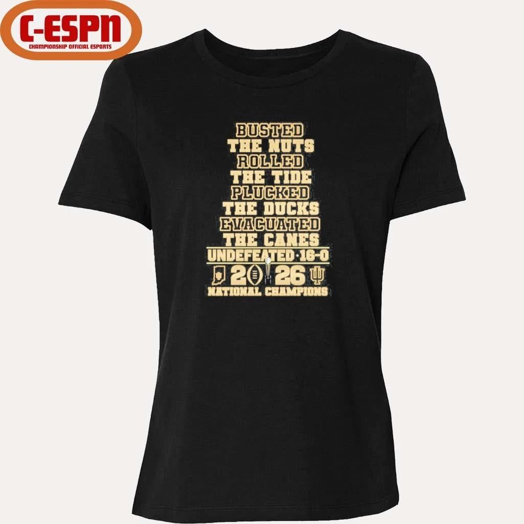 Busted The Nuts Rolled The Tide Cooked The Ducks Evacuated The Canes IU Football National Champions Shirt