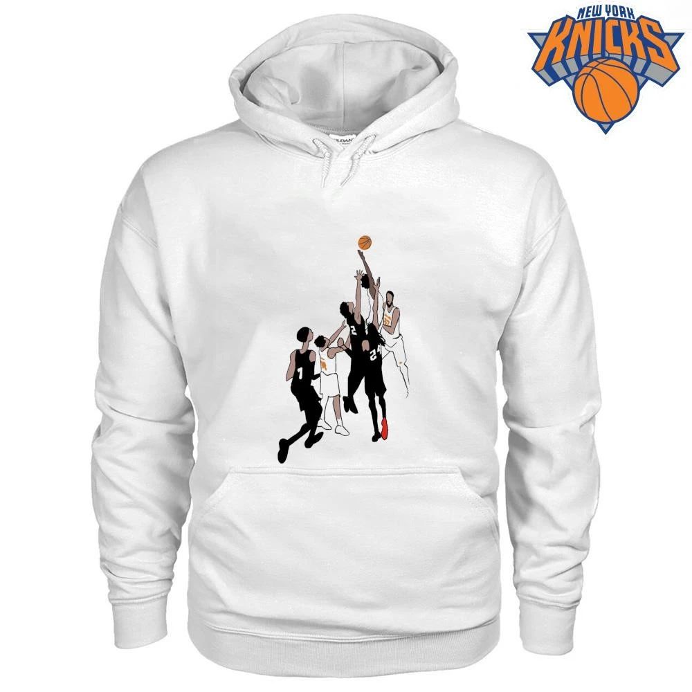 Minimalist OG Anunoby New York Knicks Tip In Basketball Jump Ball Action Artistic Design NBA Finals 2026 Shirt