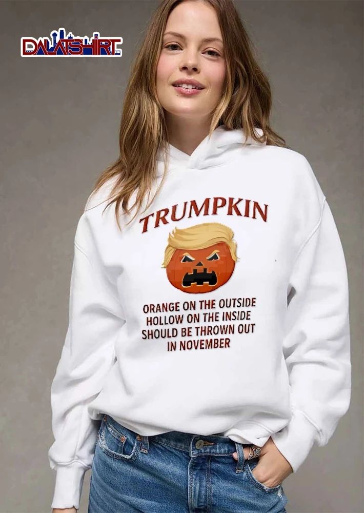Trumpkin Orange On The Outside Hollow Inside Should Be Thrown Out In November Cartoon Jack O Lantern shirt
