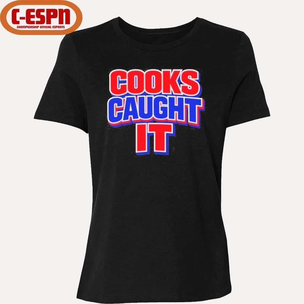 Buffalo Cooks Caught It Bold Red Blue T-Shirt