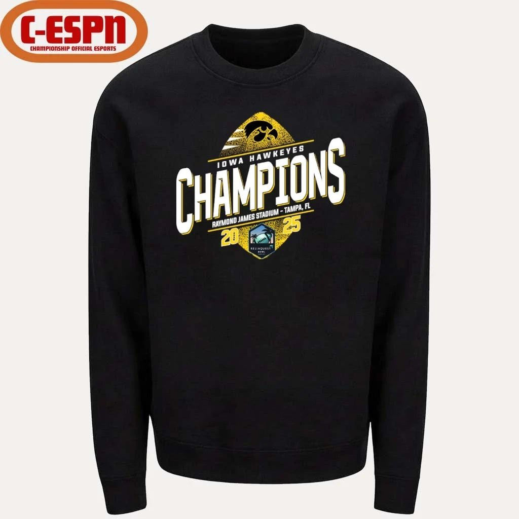 Iowa Hawkeyes Reliaquest Bowl Champions T-Shirt